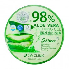 3W Clinic, Гель универсальный Aloe Vera Soothing Gel 98%, 300 гр