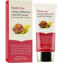 Farmstay ВВ крем для лица с экстрактом муцина улитки  Visible Difference Snail BB Cream SPF50+/PA+++&Whitening &Anti-Wrinkle, 50 мл