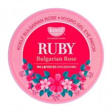 Koelf Гидрогелевые патчи для век с рубиновым порошком и экстрактом болгарской розы Ruby & bulgarian rose eye patch, 60 шт